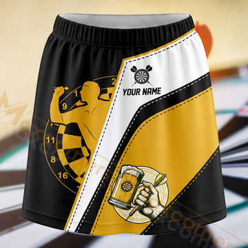 Maxcorners Darts Beer Mug Team Dartboard Personalized 3D Skort, Skirts With Shorts