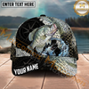 Maxcorners Fishing Olive Compass Scale Water Splash Personalized Name 3D Cap (12 Fish Species)