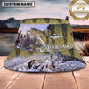 Maxcorners Fishing Water Splash Fish Scale Collage Personalized 3D Bucket Hat (13 Fish Species)