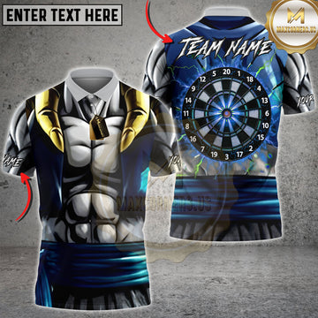 Maxcorners Darts Cosmic Galaxy Lightning Dartboard Multiple Options Personalized Name, Team Name 3D Shirt