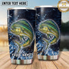 Maxcorners Fishing Tumbler Midnight Ocean Storm Design Personalized Name Tumbler (13 Species)