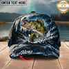 Maxcorners Fishing Dark Blue Ocean Splash Personalized 3D Cap (12 Fish Species)
