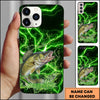 Maxcorners Fishing Electric Green Water Splash Personalized Name Phone Case (12 Fish Species)