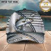 Maxcorners Fishing Olive Scale Arc Hook Logo Personalized Name 3D Cap (12 Fish Species)