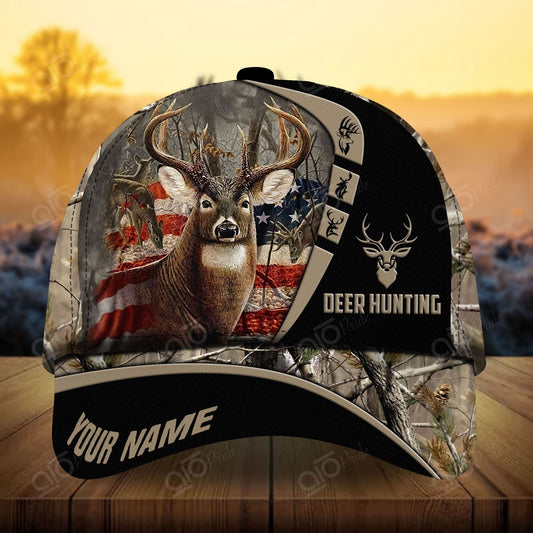 Maxcorners US Deer Hunting 2 Personalized Hats 3D Multicolored