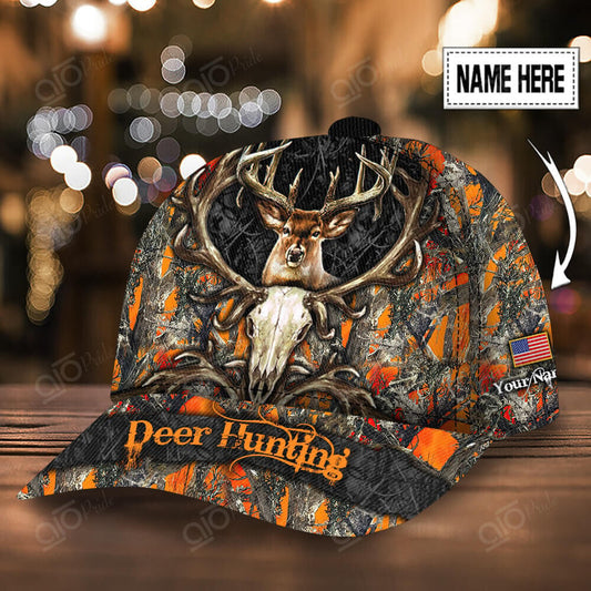 Maxcorners Unique Premium Skull Hunting Deer Personalized Hats 3D Multicolored