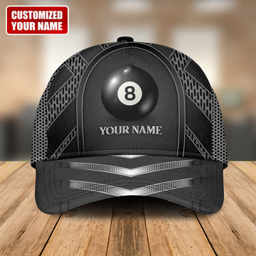 Maxcorners Billiards 8 Ball Classic Cap, Personalized Custom Name Billiard Baseball Cap, Idea Gift for Billiard Player LM0402