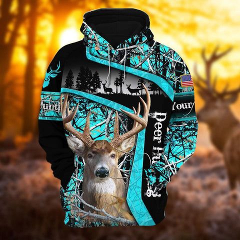 Personalized Deer Hunting Style 5 3D All Over Print Multicolor Hunting Hoodie Hunter Gift