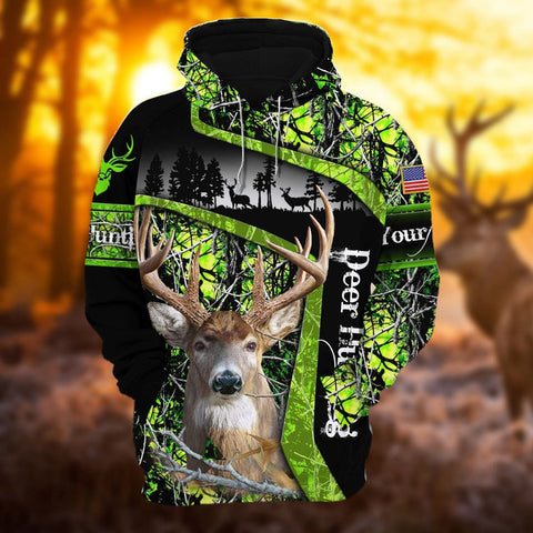 Personalized Deer Hunting Style 4 3D All Over Print Multicolor Hunting Hoodie Hunter Gift