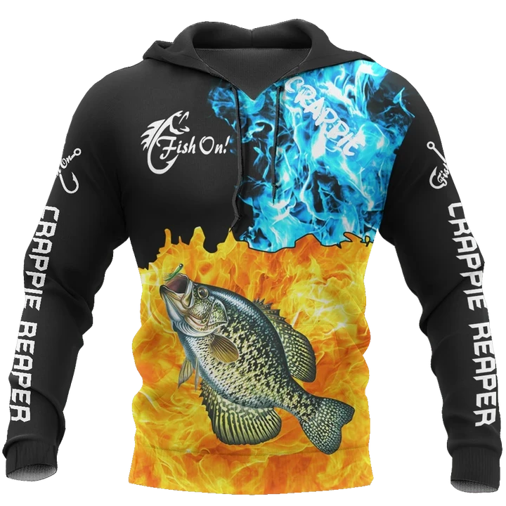 Maxcorners CRAPPIE ON FIRE Fishing 3D Hoodie