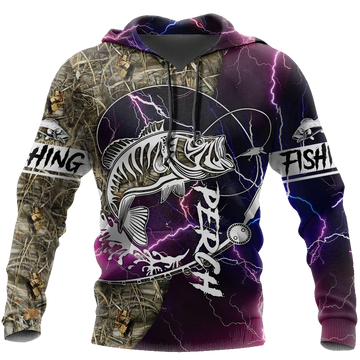 Maxcorners PERCH FISHING HUK UP Fishing 3D Hoodie
