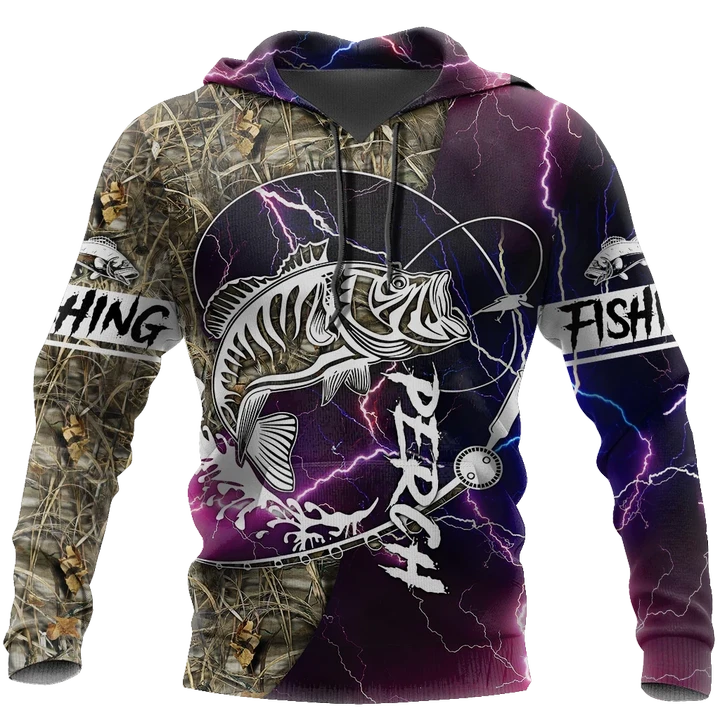 Maxcorners PERCH FISHING HUK UP Fishing 3D Hoodie