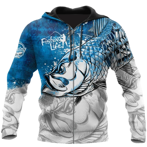 Maxcorners LIFE DRAW HUNGRY Fishing 3D Hoodie