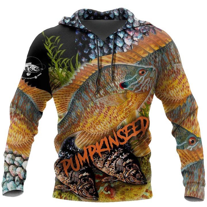 Maxcorners SUNFISH PUMPKINSEED Fishing 3D Hoodie