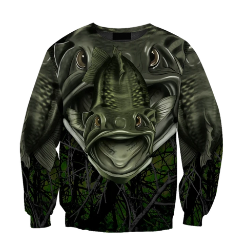 Maxcorners LARGEMOUTH Fishing 3D Hoodie