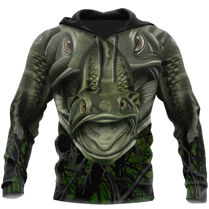 Maxcorners LARGEMOUTH Fishing 3D Hoodie