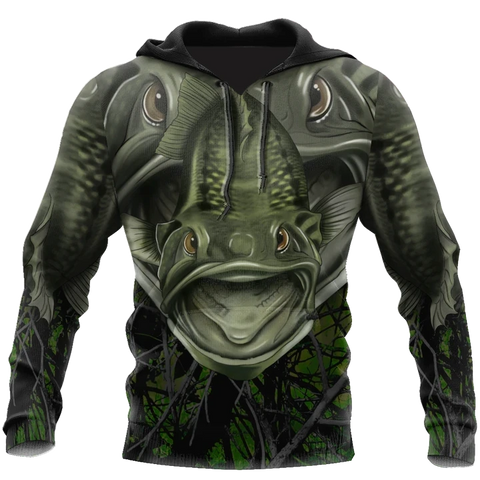 Maxcorners LARGEMOUTH Fishing 3D Hoodie