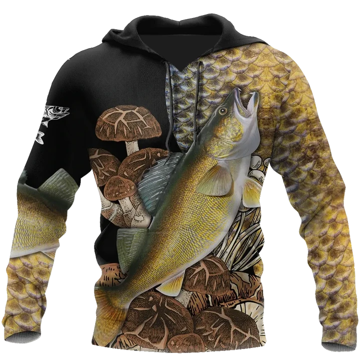 Maxcorners WALLEYE Fishing 3D Hoodie