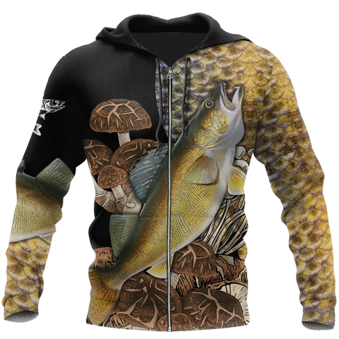 Maxcorners WALLEYE Fishing 3D Hoodie