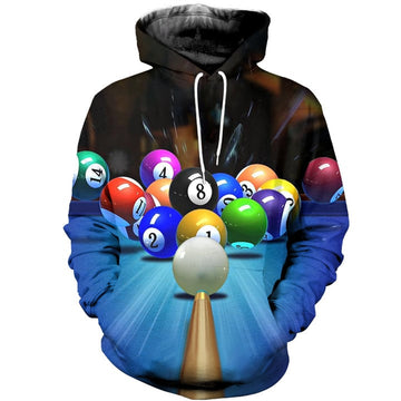 Maxcorners Customized Name Billiards Black And White 3D All Over Printed Clothes