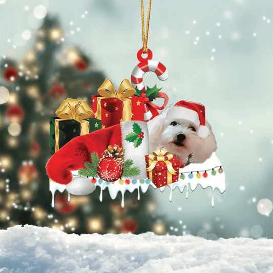 Maxcorners Alaskan Malamute Merry Christmas Hanging Ornament