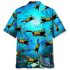 Maxcorners Scuba Diving Creature Colorful Hawaiian Shirt