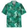 Maxcorner MOUNTAIN BIKE KELLY GREEN HAWAIIAN SHIRT