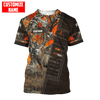 Max Corner PERSONALIZED DEER HUNTING Leather Pattern 1 All Over Printed Shirt Gift For Hunter