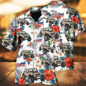 Maxcorners Personalized Happy Independence Day Jee All Printed 3D Hawaiian Shirt - Custom Photo Car Aloha Shirts