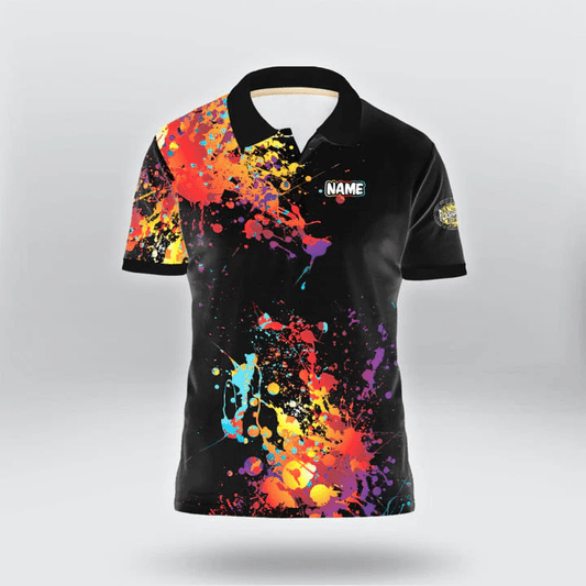 Maxcorners Darts Painted Black Color Personalized Name And Team Name 3D Shirt