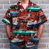 Maxcorners Personalized Classic Car Hawaiian Shirt, Seamless Tribal Pattern Custom Photo Car Aloha Shirts (Up to 5 photos)