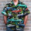 Maxcorners Personalized Classic Car Hawaiian Shirt, Tropical Tree Pattern, Custom Photo Car Aloha Shirts (Up to 5 photos)