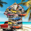 Maxcorners Personalized Muscle Car Hawaiian Shirt, Magazine Pattern Custom Photo Car Aloha Shirts (Up to 5 photos)
