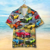 Maxcorners Personalized Muscle Car Hawaiian Shirt, Flower Field Pattern Custom Photo Car Aloha Shirts (Up to 5 photos)