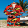 Maxcorners Personalized Classic Car Hawaiian Shirt, Coconut Tree Pattern Custom Photo Car Aloha Shirts (Up to 5 photos)