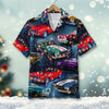 Maxcorners Personalized Chrismast Hot Rod Hawaiian Shirt, Custom Photo Car Aloha Shirts (Up to 5 photos)