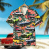 Maxcorners Personalized Classic Car Hawaiian Shirt, Tropical Flower Pattern, Custom Photo Car Aloha Shirts (Up to 5 photos)