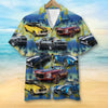 Maxcorners Personalized Muscle Car Hawaiian Shirt, Seamless Tree Pattern Custom Photo Car Aloha Shirts (Up to 5 photos)