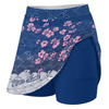 Maxcorners Customized Bowling Trouser Skirts With Shorts Underneath, Bowling Flowers Cherry Blossom Skorts With Pockets