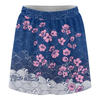 Maxcorners Customized Bowling Trouser Skirts With Shorts Underneath, Bowling Flowers Cherry Blossom Skorts With Pockets