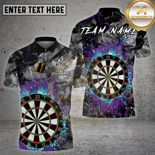 Maxcorners Dart Electric Splash Classic Dartboard Multicolor Options Personalized Name, Team Name 3D Shirt (4 Colors)