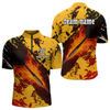 Maxcorners Men's Custom Darts Shirt With Flame Dart Arrows And Black-Yellow Grunge Pattern LM1805