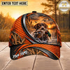 Maxcorners Dog Hunting And Duck Orange Black Curved Stripe Marsh Sunset Scene Multiple Options Personalized Name 3D Cap