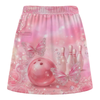 Maxcorners Customized Bowling Trouser Skirts With Shorts Underneath, Bowling Pink Diamond Skorts With Pockets
