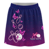 Maxcorners Customized Bowling Trouser Skirts With Shorts Underneath, Bowling Navy Pink Neon Butterfly Skorts With Pockets