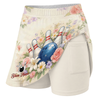 Maxcorners Customized Bowling Trouser Skirts With Shorts Underneath, Bowling Pastel Flower Christian With Pockets