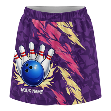 Maxcorners Customized Bowling Trouser Skirts With Shorts Underneath, Bowling Ion Max Bowling Ball Purple Fire Strike With Pockets