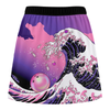 Maxcorners Customized Bowling Trouser Skirts With Shorts Underneath, Bowling Purple Pink Ocean Wave With Pockets