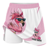 Maxcorners Customized Bowling Trouser Skirts With Shorts Underneath, Bowling White Pink Flamingo Lady With Pockets