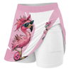 Maxcorners Customized Bowling Trouser Skirts With Shorts Underneath, Bowling White Pink Flamingo Lady With Pockets
